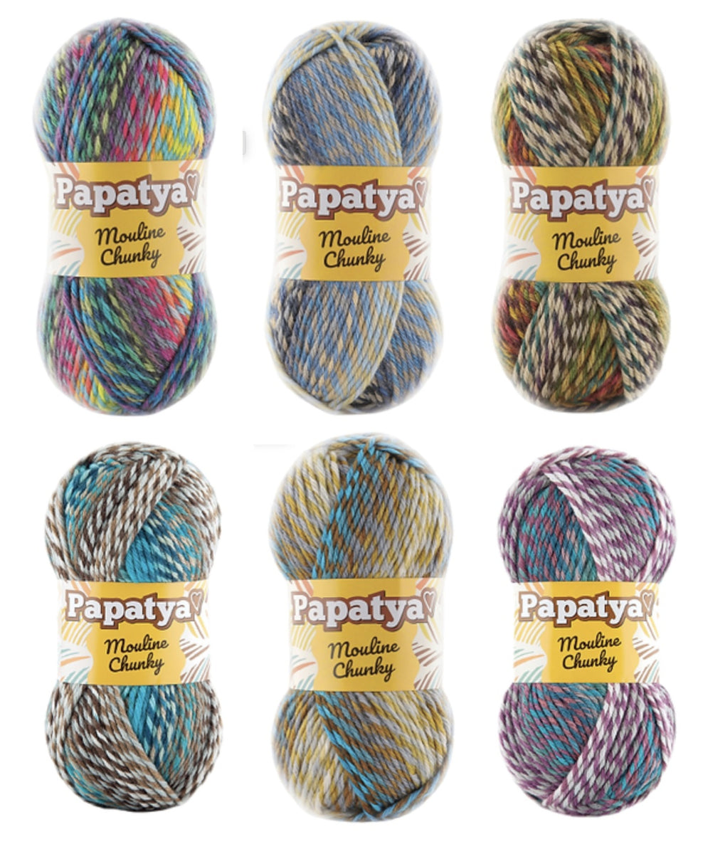 Pelotes fil crochet kaki x6 - 100gr multicolor - 100% Coton - MULTI8.310