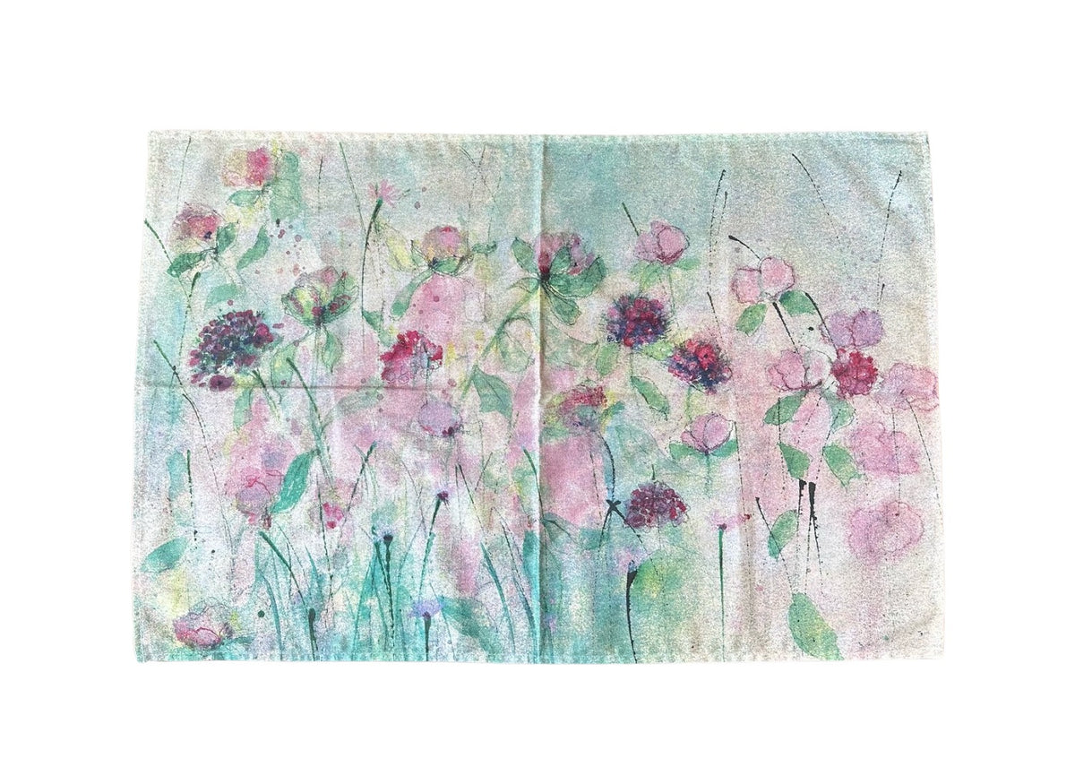 Floral Peonies & Roses Watercolour Cotton Tea Towel – Mill Outlets