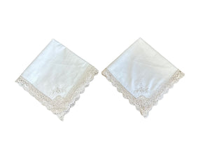 Vintage Lace Pair of Napkins - 18" Square (Ecru)