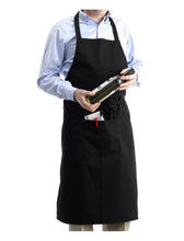 Load image into Gallery viewer, Black Polyester Bib Apron With Pocket Professional Chefs (Pack of 1 or 5)