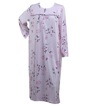 Load image into Gallery viewer, Ladies Jersey Cotton Floral Pattern Nightdress S - XL (Blue or Pink)