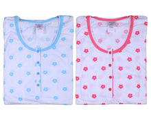 Load image into Gallery viewer, Ladies 100% Cotton Flower &amp; Polka Dot Pyjamas S - XL (Aqua or Red)