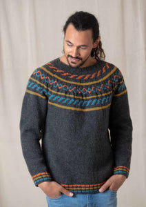 Wendy Aran Knitting Pattern - Unisex Fairisle Yoke Sweater (6153)