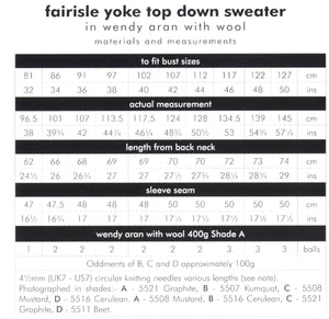 Wendy Aran Knitting Pattern - Unisex Fairisle Yoke Sweater (6153)