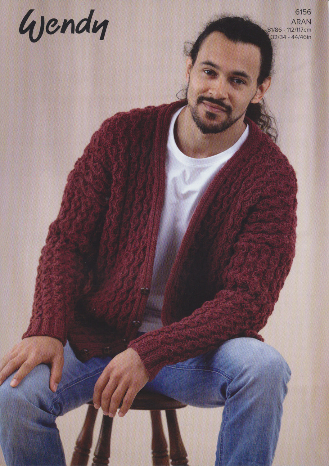 Wendy Aran Knitting Pattern - Unisex Cable Knit Cardigan (6156)