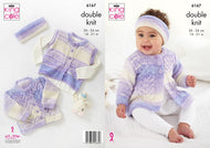 King Cole Double Knitting Pattern – Coat, Cardigan, Gilet & Headband (6167)