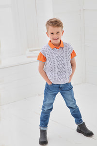 King Cole Knitting Pattern for Boy’s Sweater Vest & Sweater (6171)