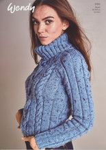 Load image into Gallery viewer, Wendy Aran Knitting Pattern - Ladies Cable Knit Sweater (6180)