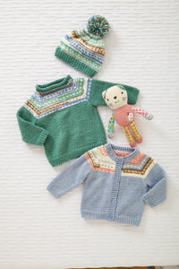 King Cole Knitting Pattern Babies Cardigan, Sweater, Matinee Coat & Hat (6211)