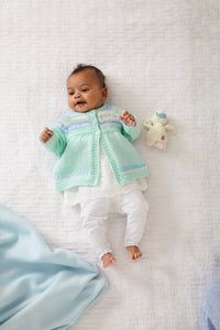 King Cole Knitting Pattern Babies Cardigan, Sweater, Matinee Coat & Hat (6211)