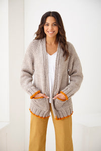 King Cole Easy Knit Knitting Pattern Super Chunky Sweater & Cardigan (6218)