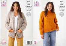 Load image into Gallery viewer, King Cole Easy Knit Knitting Pattern Super Chunky Sweater &amp; Cardigan (6218)