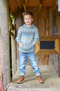 King Cole Aran Knitting Pattern Kids Hoodies (6222)