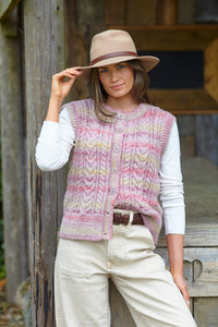 King Cole Aran Knitting Pattern Women’s Cable Knit Waistcoats (6224)