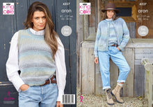 Load image into Gallery viewer, King Cole Aran Knitting Pattern Women’s Cardigan &amp; Vest (6227)