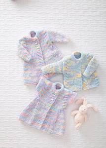 King Cole Knitting Pattern Babies Jacket, Cardigan & Waistcoat (6238)