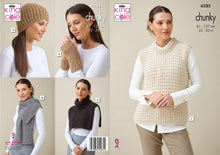 Load image into Gallery viewer, King Cole Chunky Knitting Pattern Ladies Slipover &amp; Accessories (6285)