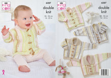 Load image into Gallery viewer, King Cole Knitting Pattern Babies Cardigans in 4 Designs (6287)