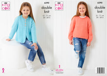 Load image into Gallery viewer, King Cole Knitting Pattern Girls Double Knit Sweater or Button Up Cardigan (6290)