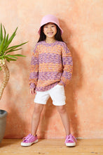 Load image into Gallery viewer, King Cole Knitting Pattern Girls Double Knit Round or Slash Neck Sweater (6298)