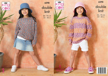 Load image into Gallery viewer, King Cole Knitting Pattern Girls Double Knit Round or Slash Neck Sweater (6298)