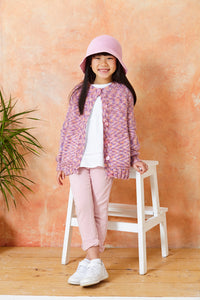 King Cole Knitting Pattern Girls Double Knit Raglan Sleeve Sweater or Cardigan (6299)