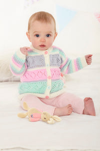 King Cole Knitting Pattern Babies & Kids 4Ply Sweater & Cardigan (6325)