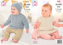 Load image into Gallery viewer, King Cole Knitting Pattern Babies Sweater Sleeveless Top &amp; Hat (6328)