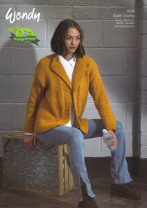 Wendy Super Chunky Knitting Pattern - Lady's Jacket (7004)