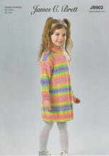 Load image into Gallery viewer, James Brett Knitting Pattern Double Knit Kids Sweater Dress (JB902)