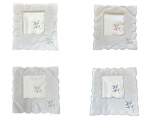 Load image into Gallery viewer, Table Napkins Embroidered Sprig Design 18&quot; x 18&quot; (4 Colours)