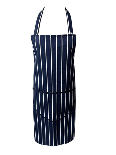 100% Cotton Bib Apron with Large Round Pocket 60cm x 80cm (Navy)