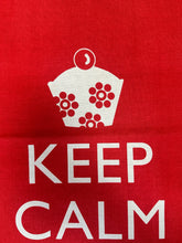 Load image into Gallery viewer, Keep Calm And Carry On Cooking Red Tea Towel