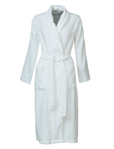 Slenderella Ladies White Cotton Velour Waffle Robe