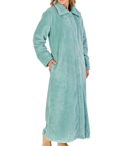 Slenderella Button Up Ankle Length Waffle Fleece Dressing Gown (7 Colours)