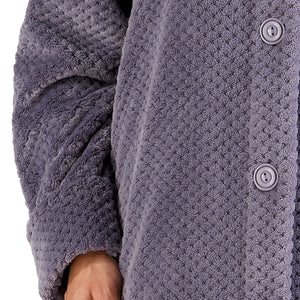 Slenderella Button Up Ankle Length Waffle Fleece Dressing Gown (7 Colours)