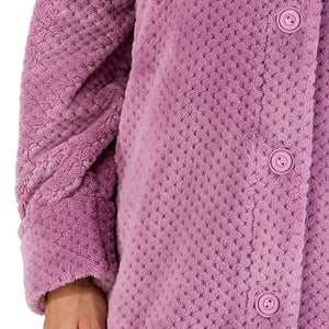 Slenderella Button Up Ankle Length Waffle Fleece Dressing Gown (7 Colours)