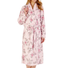 Load image into Gallery viewer, Slenderella Ladies Floral Fleece Shawl Collar Dressing Gown (2 Colours)