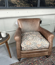 Load image into Gallery viewer, Ex Display Leather Wellington Chair with Fabric Cushion