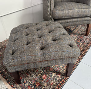 Ex Display Harris Tweed York Wing Footstool