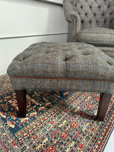 Ex Display Harris Tweed York Wing Footstool