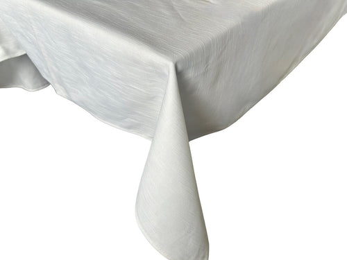 White Tablecloth Cotton Rectangle Table Linen 180cm x 140cm