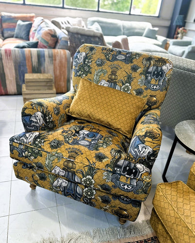 Ex Display Churchill Chair Covered With Laurence Llewelyn-Bowen Fabric