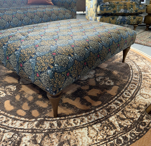 Ex Display Burford Foot Stool Covered With Laurence Llewelyn-Bowen Fabric