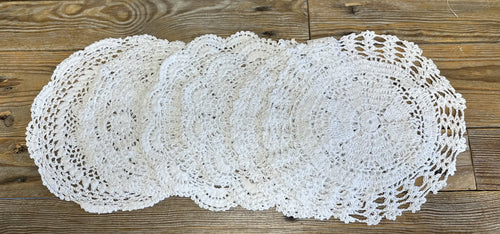 White Assorted Crochet Doilies - Pack of 6 (10