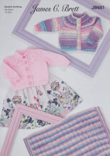 Load image into Gallery viewer, James Brett Double Knitting Pattern - Baby Cardigan &amp; Blanket (JB681)