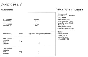 James Brett Chunky Crochet Pattern – Tilly & Tommy Tortoise Toy (JB935)