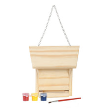 Load image into Gallery viewer, Paint Your Own Hanging Wooden Bird Table with 3 Paint Pots &amp; 1 Brush