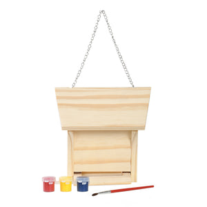 Paint Your Own Hanging Wooden Bird Table with 3 Paint Pots & 1 Brush