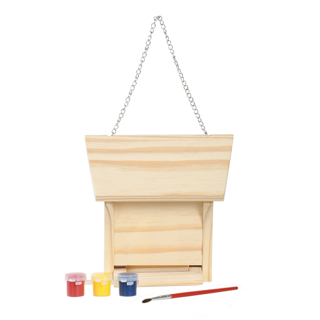 Paint Your Own Hanging Wooden Bird Table with 3 Paint Pots & 1 Brush